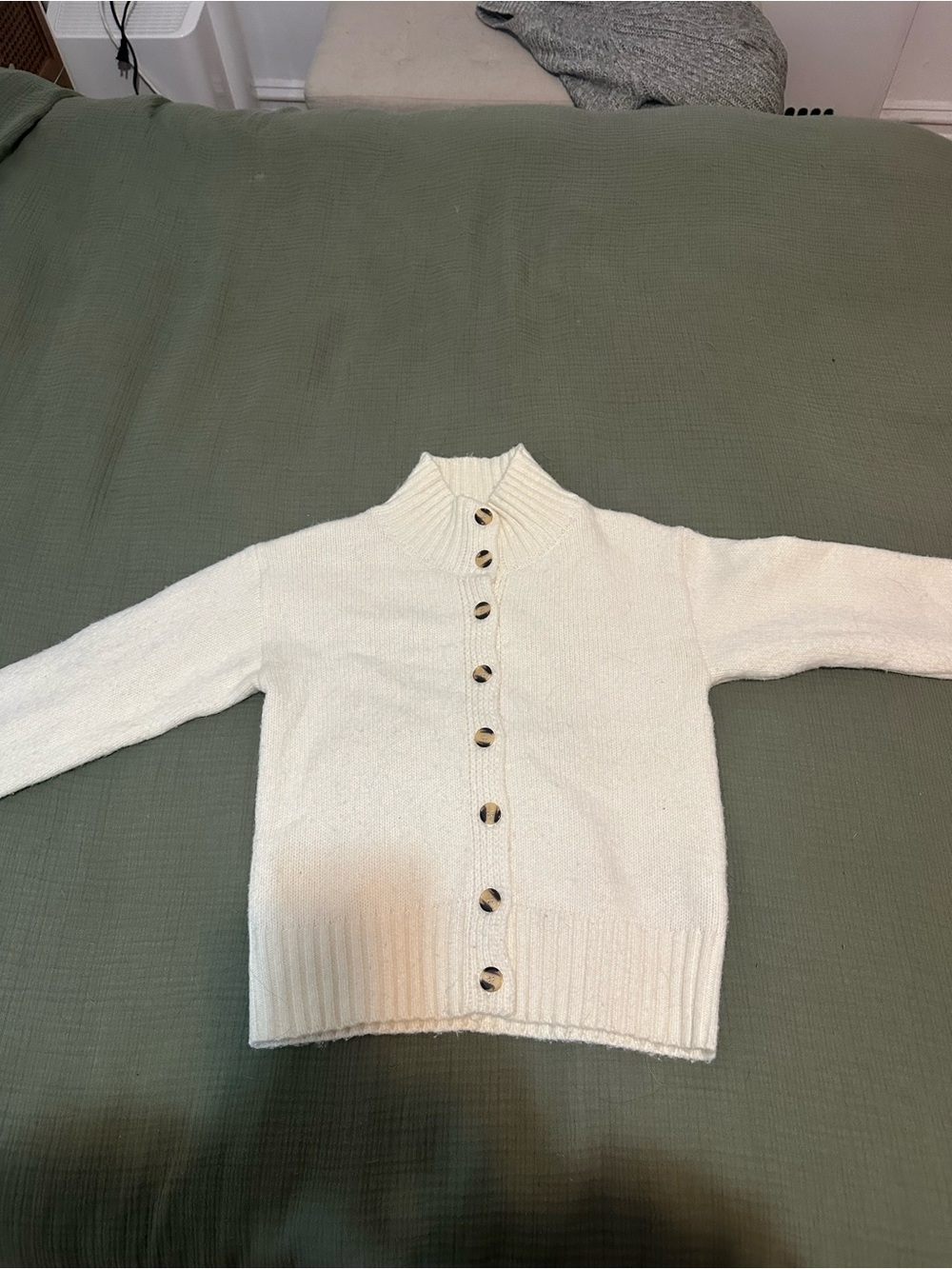 ASOS Cream Button-Up Knit Cardigan - Picture 3 of 3